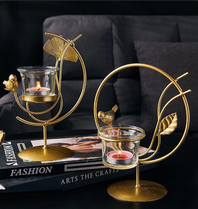 Portavelas de luz de té de Metal dorado con diseño de loto de Navidad para el hogar, portavelas para boda - Product Image 5