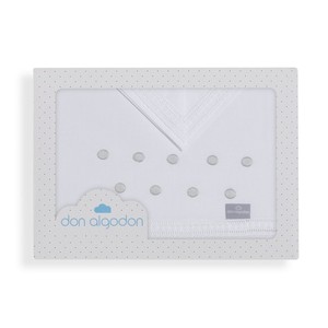 Juego de Ropa de Cama de 3 Piezas 100% Algodón para Cuna, Modelo Zoe con Patrón de Puntos Tejidos - Product Image 1