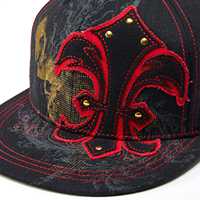 Gorra Snapback Personalizada de 6 Paneles con Diseño Espigado, Bordado con Cuentas, Visera Plana, Estilo Hip Hop y Streetwear