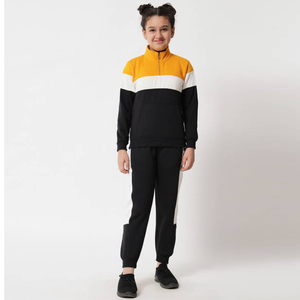 Niños Sudadera con capucha y pantalones Conjuntos Niños Trajes de sudor Algodón Terry Chándales Unisex Cremallera Sudadera con capucha - Product Image 1