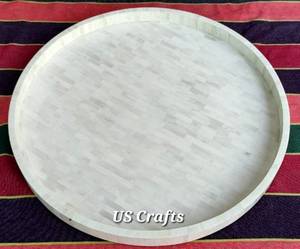 Bandeja única con incrustaciones de hueso y resina Bandeja decorativa de lujo hecha a mano para cocina, mesa, café, aperitivos, comedor, regalos - Product Image 5