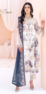 Nouveau costume de travail en georgette de renard pakistanais avec séquence de broderie avec bas avec costume Dupatta pour femme - Product Image 4