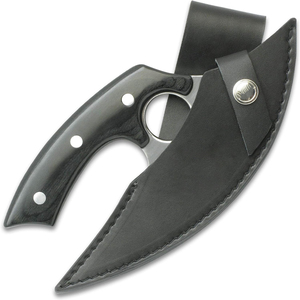 2025 Handmade High Carbon Steel Pizza Cutter Pakka <b>Wood</b> Viking Axe <b>Slice</b> with Leather Sheath for Outdoor Use Industrial Grade - Product Image 3