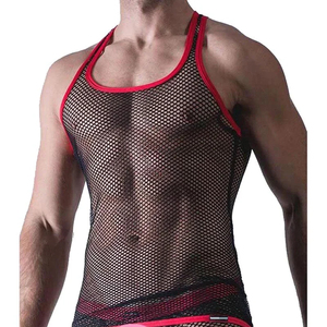 2025 Black Color High Quality Custom Mesh tank Top <b>Singlets</b> Wholesale Breathable Mesh tank Top for <b>Men</b> - Product Image 1
