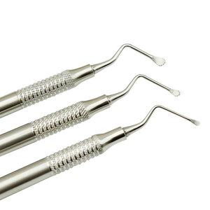 Juego de 3 uds de instrumentos quirúrgicos dentales de acero inoxidable, curetas dentadas, escalador Dental, cureta ósea, herramientas de implante - Product Image 5