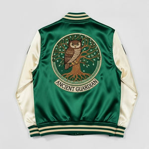 Veste universitaire en chenille brodée pour homme, style streetwear, vente en gros, best-seller, veste en satin légère pour homme, veste de lettreman - Product Image 2