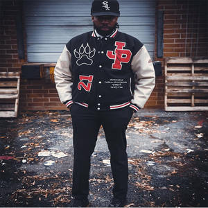 Chaqueta Universitaria Personalizada al por Mayor, Mangas de Cuero Genuino, Cuerpo de Lana, Fabricante OEM, Chaqueta Universitaria Personalizada para Hombre - Product Image 4