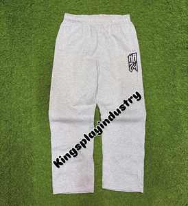 2025 pantalones de chándal de talla grande de algodón y poliéster de alta calidad para hombre, chándal liso con etiqueta privada personalizada con estilo frontal plano - Product Image 5