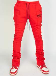 <b>Men's</b> High Waist Cotton Flared <b>Joggers</b> Straight Wide Leg Puff Printed Sweatpants <b>Denim</b> Stacked Sports Pants - Product Image 2