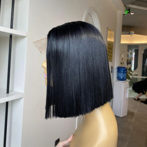 วิกผมมนุษย์ทรงตรงบ๊อบตัดตรงมีโครงเบอร์กันดี100% ต่อผมเวียดนาม - Product Image 1