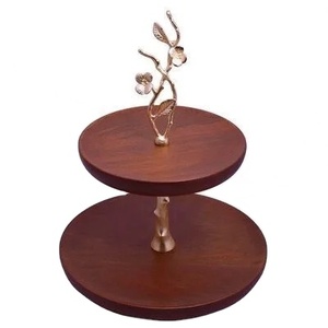 Confortable bois naturel et résine de haute qualité avec support en métal support de gâteau créatif moderne support de gâteau et pâtisseries outil de cuisine - Product Image 5