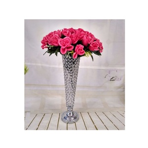 Jarrón de Mesa de Aluminio con Acabado Antiguo de Diseño Clásico Moderno, Colores y Tamaños Personalizados, Elegante Metal para Bodas - Product Image 1