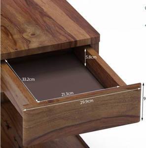 Eco-Friendly Solid Wood Storage Side <b>Table</b> in Teak Finish Modern Accent End <b>Table</b> for Entryway Home Decor Furniture - Product Image 4