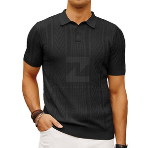 Personalizado su propio diseño sólido 100% algodón ecológico hombres de alta calidad transpirable de punto para camisas - Product Image 3