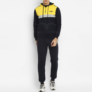 Conjuntos de gimnasio para hombre, novedad en venta al por mayor, conjunto de dos piezas de patrón sólido con pantalones elásticos, chándal de invierno de algodón 100% - Product Image 1