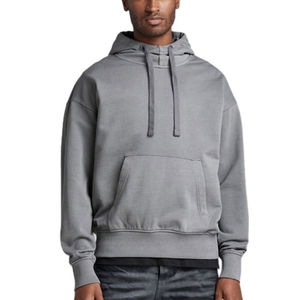 2025 gros hommes sweat à capuche surdimensionné bleu ciel léger coton Polyester mélange pull décontracté pour un usage quotidien basiques sweats à capuche - Product Image 4