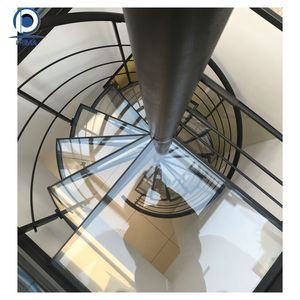 Meilleures ventes <span class=keywords><strong>Escalier</strong></span> en <span class=keywords><strong>colimaçon</strong></span> sophistiqué en verre et métal de <span class=keywords><strong>style</strong></span> extérieur avec marches en acier inoxydable pour maison de luxe - Product Image 5