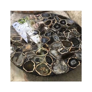 Fourniture directe d'usine de meubles ronds modernes dessus de table d'appoint en pierre artificielle d'agate disponible à la vente depuis l'Inde - Product Image 1