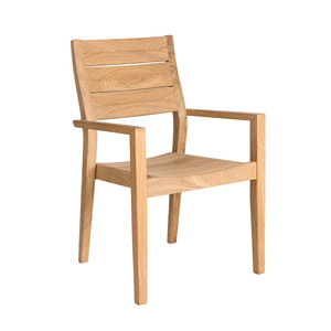 Sillón de apilamiento de madera de teca, muebles de exterior de madera sólida, diseño minimalista para muebles de jardín, precio de fábrica - Product Image 3