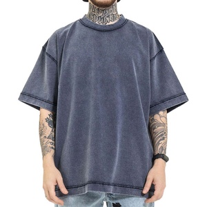 เสื้อยืดวินเทจผู้ชายแบบสั่งทำพิเศษ สีซีดจาง สไตล์ดิสเทรส ทรงโอเวอร์ไซส์ ผ้าฝ้าย 100% ล้างสีแบบแอซิดวอช - Product Image 4