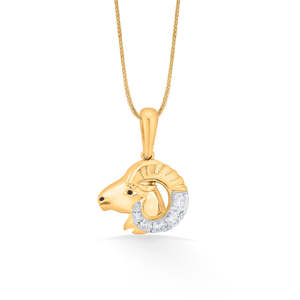Collar con Colgante del Zodiaco de Diamantes, Amuleto de Aries, Joyería - Product Image 3