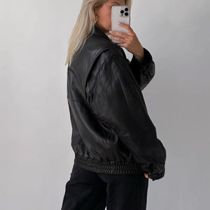 Nouveau élégant tenue décontracté couleur unie femmes veste en cuir fabrication meilleure qualité en cuir véritable femmes veste en cuir - Product Image 4