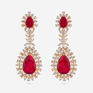Boucles d'oreilles pendantes en zircon, modèle 184436 - Product Image 1