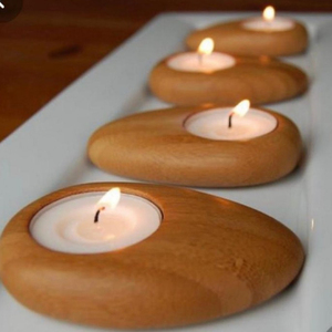 Candelero de madera hecho a mano de lujo con nuevos tonos de diseño personalizados para decoración de mesa en Home Hotel Más - Product Image 2