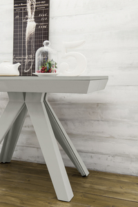 Table console extensible de design italien, table à manger convertible moderne pour salon, gain de place, pour 10 personnes, aluminium télescopique - Product Image 2