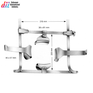 Rétracteur abdominal manuel chirurgical à cadre fixe en acier inoxydable et en acier de qualité supérieure avec lames réutilisables par Debonairii - Product Image 4