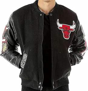 แจ็คเก็ตทีมชิคาโกบูลส์แบบสั่งทำพิเศษสำหรับผู้ชาย แจ็คเก็ตพรีเมียมจากสหรัฐอเมริกา - แจ็คเก็ตเบสบอลปักตัวอักษรสำหรับผู้ชาย - Product Image 5
