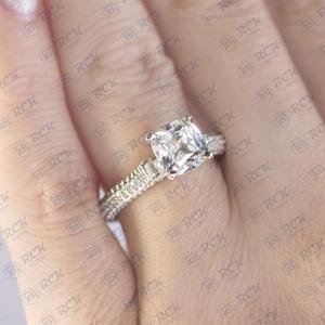 Bague Moissanite en argent sterling 925 pour femme 2.00 TCW avec halo caché pour les mariages ou les cadeaux - Product Image 6