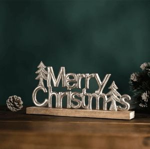 Handcrafted Aluminum And Wooden <b>Christmas</b> Alphabet <b>For</b> <b>Christmas</b> Home Decor Featuring Natural Wood And Metal Contrast - Product Image 5