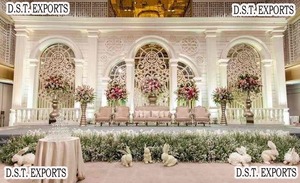 Evento de boda de ensueño Conjunto de escenario de fibra grande Elegante evento de boda Decoración de escenario Boda canadiense Etapa de recepción blanca Australia - Product Image 4