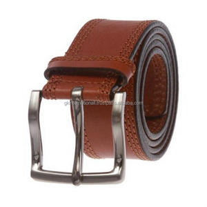 Ceinture décontractée en cuir de vache pleine fleur durable pour jeans en 3 variantes de couleurs ceintures en cuir de haute qualité à triple couture - Product Image 4
