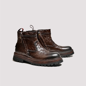 Chaussures mocassins en cuir de veau avec détails cousus à la main et soutien de la voûte plantaire, chaussures de ville pour hommes - Product Image 1