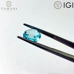 Pierres précieuses synthétiques de grenat YAG de type Paraiba bleu, cultivées en laboratoire, taille ronde briolette et taille checker, certifiées IGI, pour la fabrication de bijoux - Product Image 6
