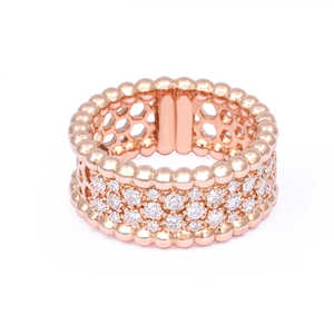 Anillo de oro rosa Jaali Majestic, chapado en rodio con ajuste invisible, joyería de platino Amarillo Blanco certificada por IGI - Product Image 2