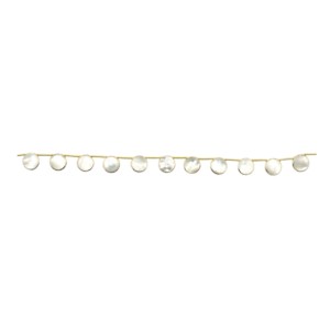 Nacre 11 à 13 MM, forme ronde, lunette argentée, plaqué or, côté supérieur percé, 11 perles - Product Image 4