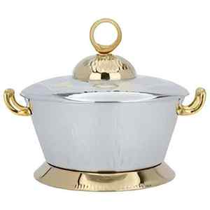 Gold & Silver Plated Royal Design and Durable the Perfect Metal Serving Round Casserole for Every Meal and Occasion - Product Image 1