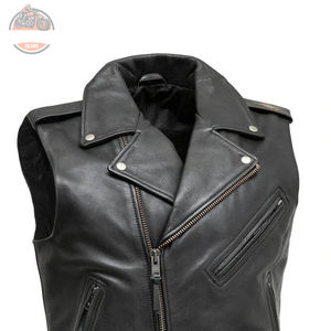 Chaleco de Cuero Genuino de Alta Calidad de Nuevo Diseño para Hombre, con Certificación CE, Protectores Laval 1/2, Transpirable, Resistente al Viento y a la Abrasión, para Motocicleta - Product Image 2