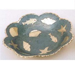 Bol de service pour la maison et les restaurants, bol fait à la main, finition émaillée, bol à fruits en aluminium - Product Image 1