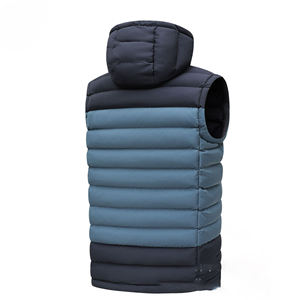 Gilet sans manches pour homme, nouveau design, blocs de couleur, capuche amovible, veste rembourrée en duvet, veste matelassée pour homme - Product Image 6