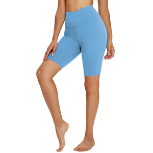 Shorts de compression de fitness pour femmes à taille haute, design cycliste personnalisé, tissus respirants, couleur unie, yoga quadridirectionnel - Product Image 1
