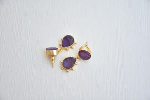 Boucles d'oreilles pendantes en laiton en gros, fabriquées à la main, semi-précieuses, plaquées or, style tendance, haute qualité - Product Image 2