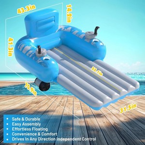 Motorized <strong>Inflatable</strong> Pool <strong>Float</strong> for Adults and Kids 70 Inch Rechargeable Electric Pool Lounger with Dual Motor - Product Image 5