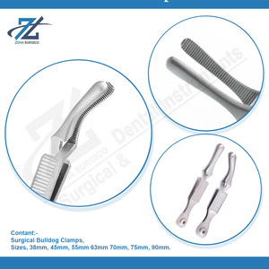 Abrazaderas Bulldog Johns-Hopkins Abrazaderas Bulldog 75mm Base recta de acero inoxidable Fabricante de instrumentos quirúrgicos Pakistán - Product Image 4