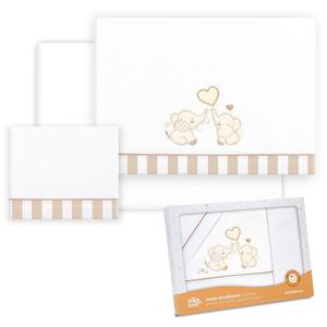 Juego de 3 Piezas de Ropa de Cama 100% Algodón para Cuna, Modelo Parejita-Elefante, Sábana con Diseño Tejido - Product Image 1