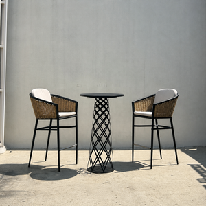 Conjunto de Barra Alta para Exteriores de Diseño Moderno <span class=keywords><strong>con</strong></span> Cuerdas Tejidas, Resistente al Agua, <span class=keywords><strong>con</strong></span> Estructura Metálica Ecológica y Duradera para <span class=keywords><strong>Hoteles</strong></span> y Villas - Product Image 2