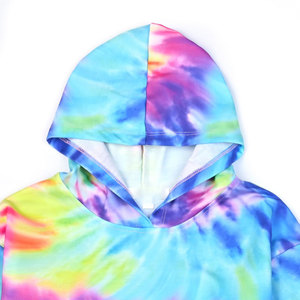 Ensemble de sweat à capuche tendance 100% coton tie-dye avec logo personnalisé imprimé Streetwear et mode décontractée prix de gros - Product Image 3